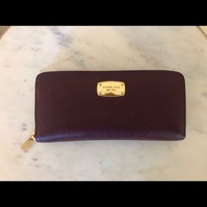 Michael Kors - Maroon Leather Zip around wallet